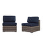 Seating Set With Cushions Handcrafted Wicker Design