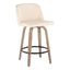 Toriano - Contemporary Fixed-Height Counter Stool & Swivel With Round Footrest (Set of 2)
