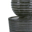 31.5" Tall Striped Column Fountain With LED Light Design For Outdoor Spaces - Gray