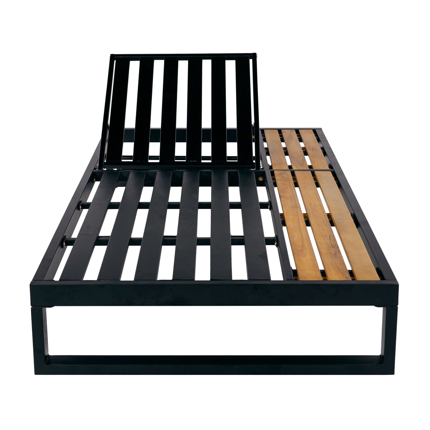 Chaise Lounge Set, 5 Position Adjustable, Flat Side Surface Storage