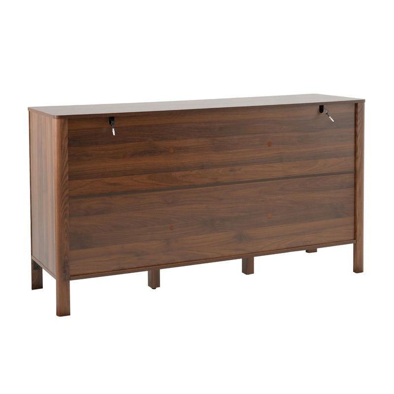 Colored Fluted Sideboard With 3 Doors And 1 Drawer