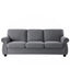 Soft Sofa, Upholstered 3 Seater Couch With High Density Foam, Loose Back Cushions And Turned Legs