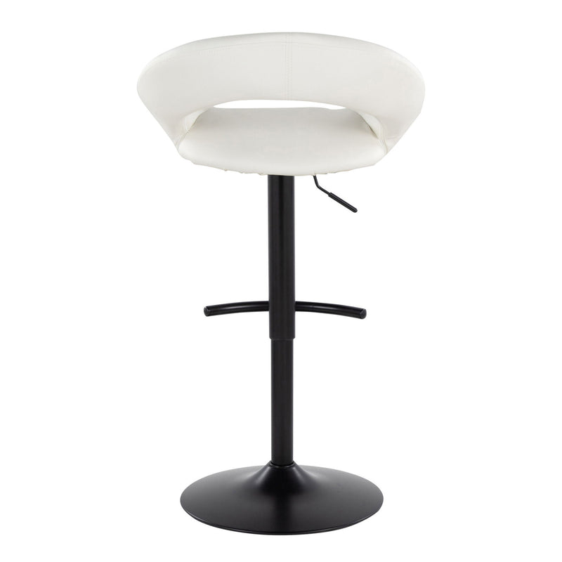 Posh - Contemporary Adjustable Barstool With Swivel & Rounded T Footrest (Set of 2)