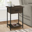 Contemporary 2 Tier Accent Table With Storage Drawer