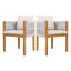 Outdoor Dining Chairs With Mix Rope Handles (Set of 2)