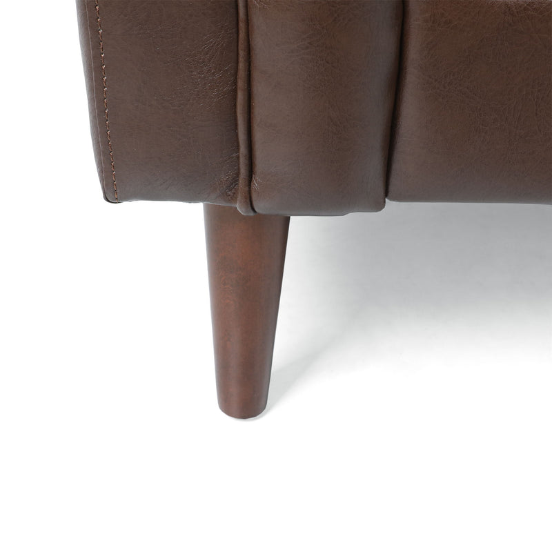 Sophisticated Loveseat With Diamond Stitched Detailing - Dark Brown