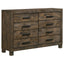 Greely - 5 Piece King Storage Bedroom Set Includes Bed, Nightstand, Dresser, Mirror & Chest - Rustic Brown
