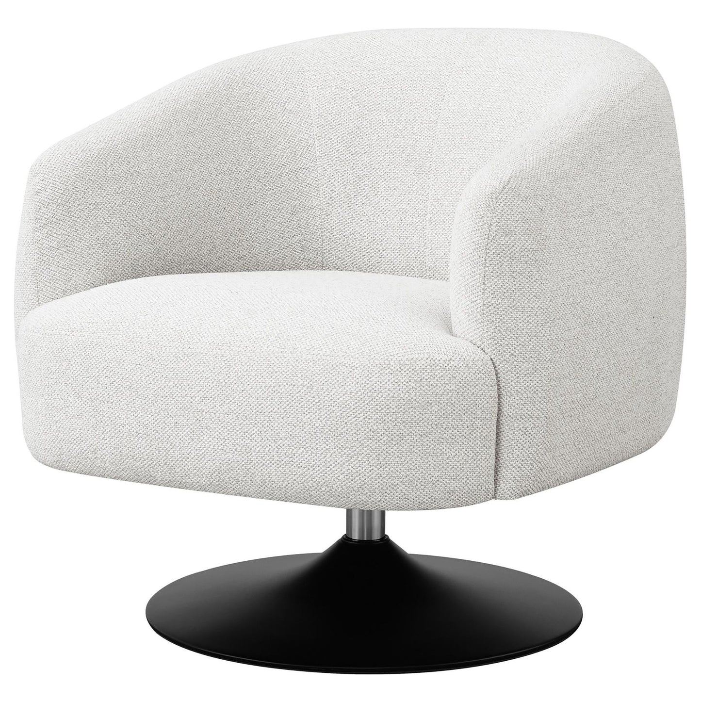 Upholstered Swivel Accent Chair, 360 Degree Rotation - Beige