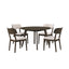 Rex - 48" Round Dining Table & 4 Open Back Chairs - Dark Brown