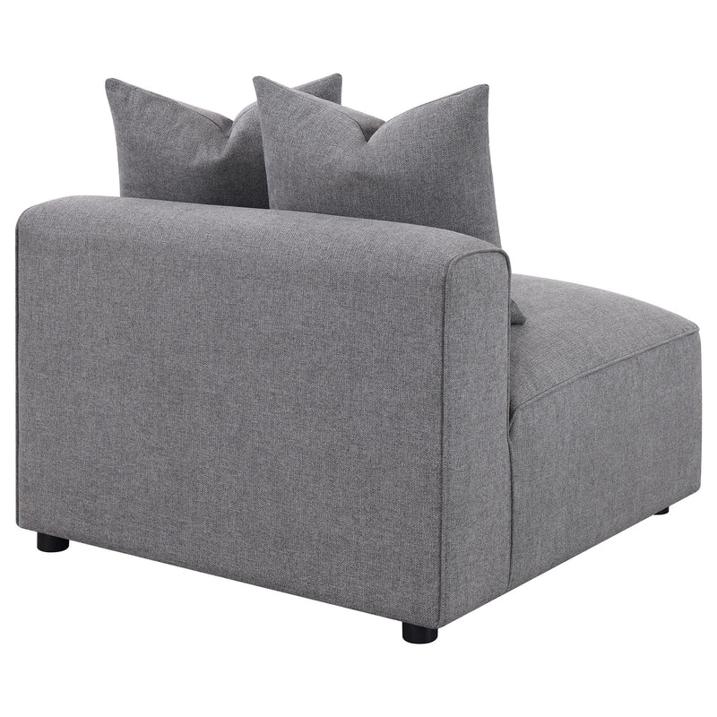 Amherst - Armless Chair With Accent Pillow - Gray