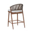 Outdoor 26" Counter Height Metal Frame Counter Stools With Scallop Shaped Backrest & Water Resistant Cushions