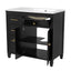 Bathroom Vanity With Sink, 1 Tip Out Drawer, 3 Side Drawers, Adjustable Shelf
