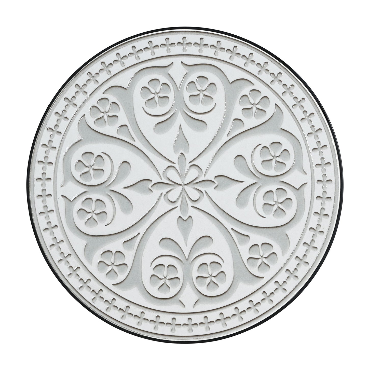 Outdoor Round Side Table With Mosaic Style Top And Curved Iron Legs