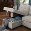 Upholstered Pull Out Sectional Sofa With Chaise