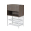 Platform Bed With 2 Tier Storage Shelves, Storage Cabinet
