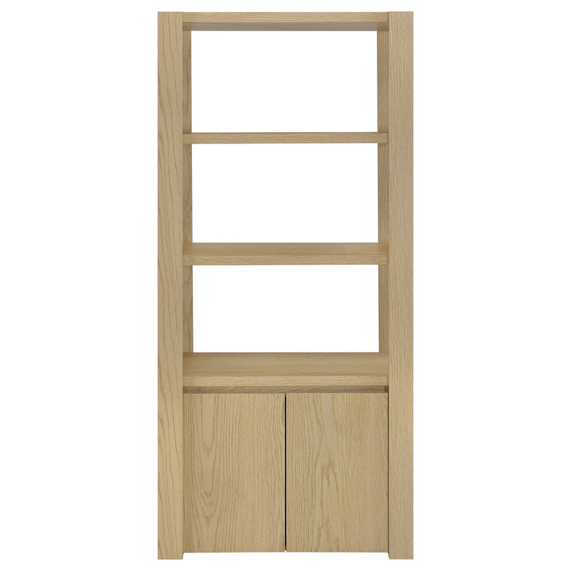 Susac - 3 Shelf Media Tower With Tall Pier Cabinet - Light Oak