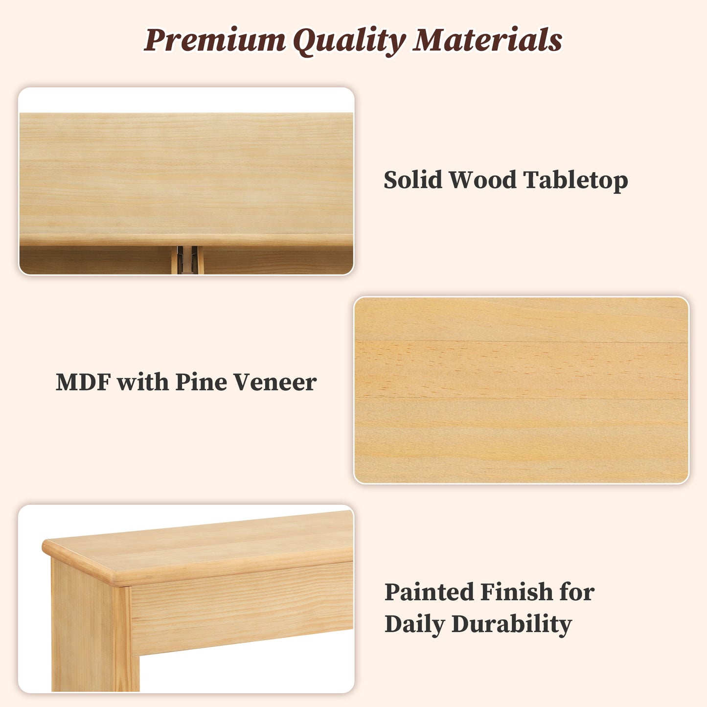 Fluted Console Table With Semi Circular Drawers - Natural