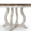 Havanna - 5 Piece Wide Round Dining Table With Off White Chairs (Set of 5) - Vintage Walnut