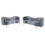 Sienna - 2 Piece Back Living Room Set, Sofa & Loveseat - Gray