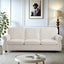 Soft Sofa, Upholstered 3 Seater Couch With High Density Foam, Loose Back Cushions And Turned Legs