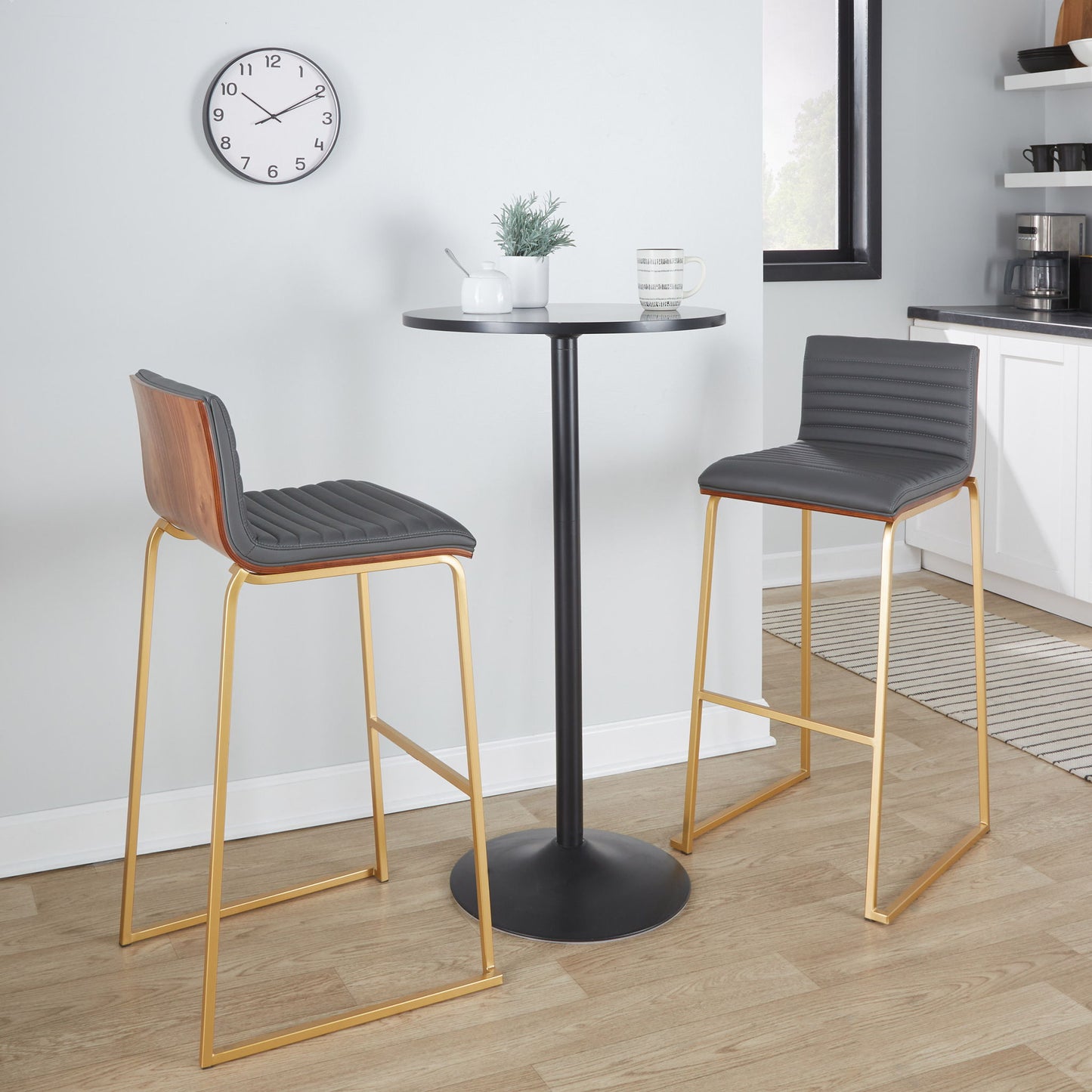 Mason Mara - Contemporary Versatile Desig Fixed Height Barstool (Set of 2)