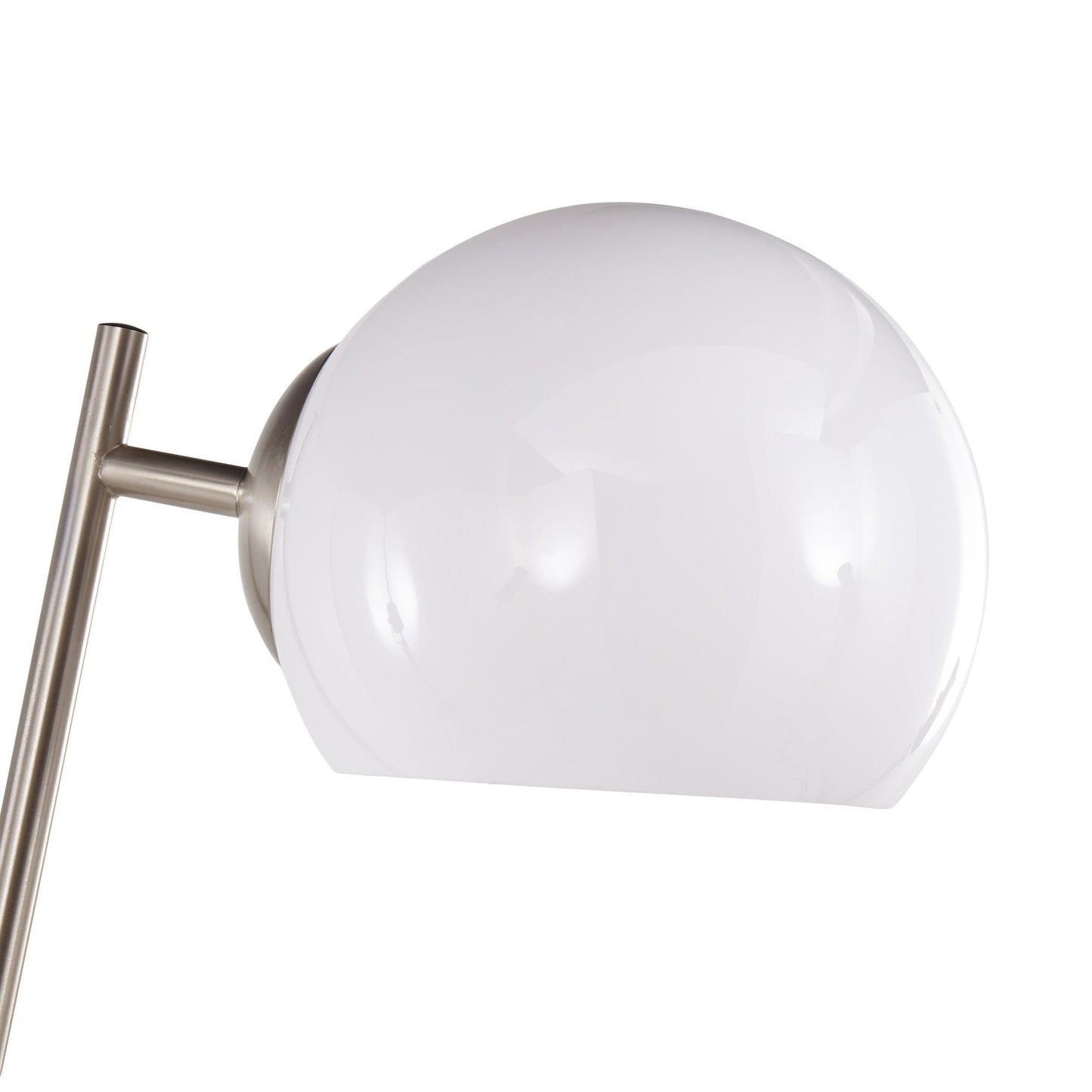 Eileen - Contemporary Floor Lamp - Nickel / White