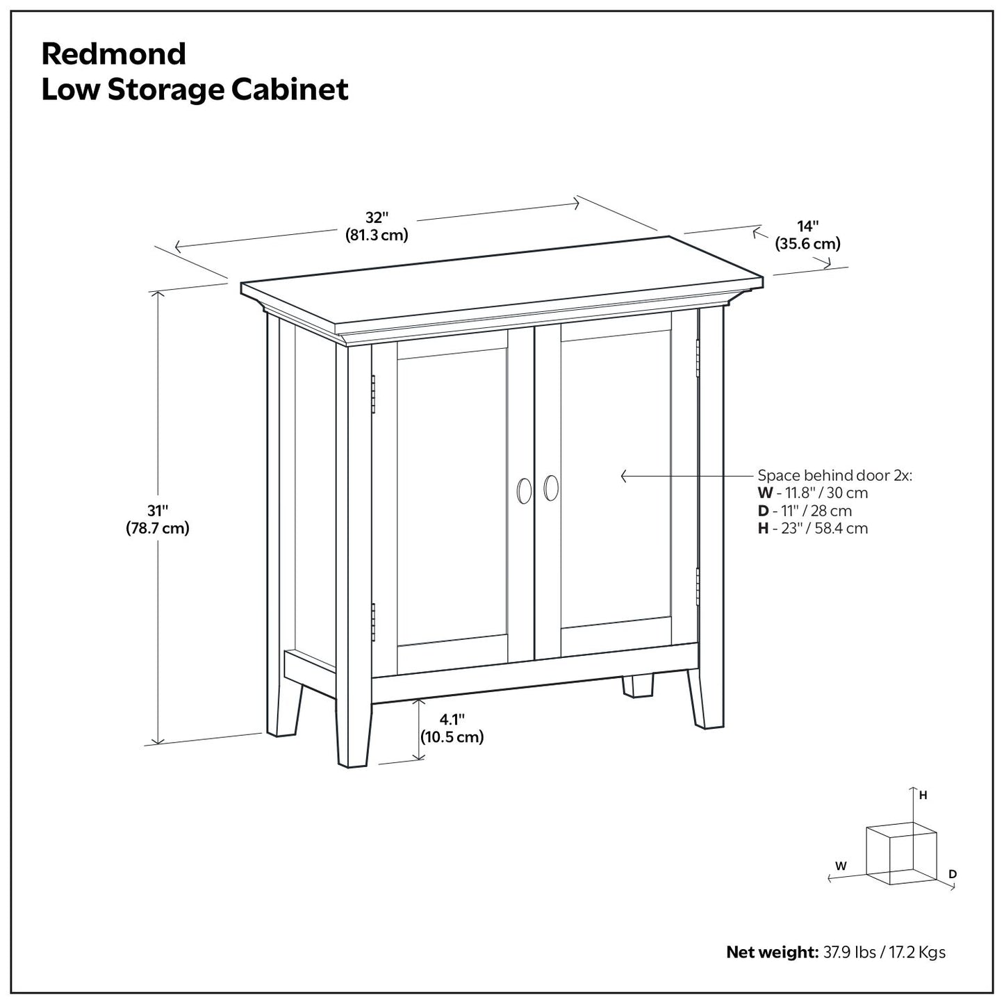 Redmond - Low Storage Cabinet - Hickory Brown