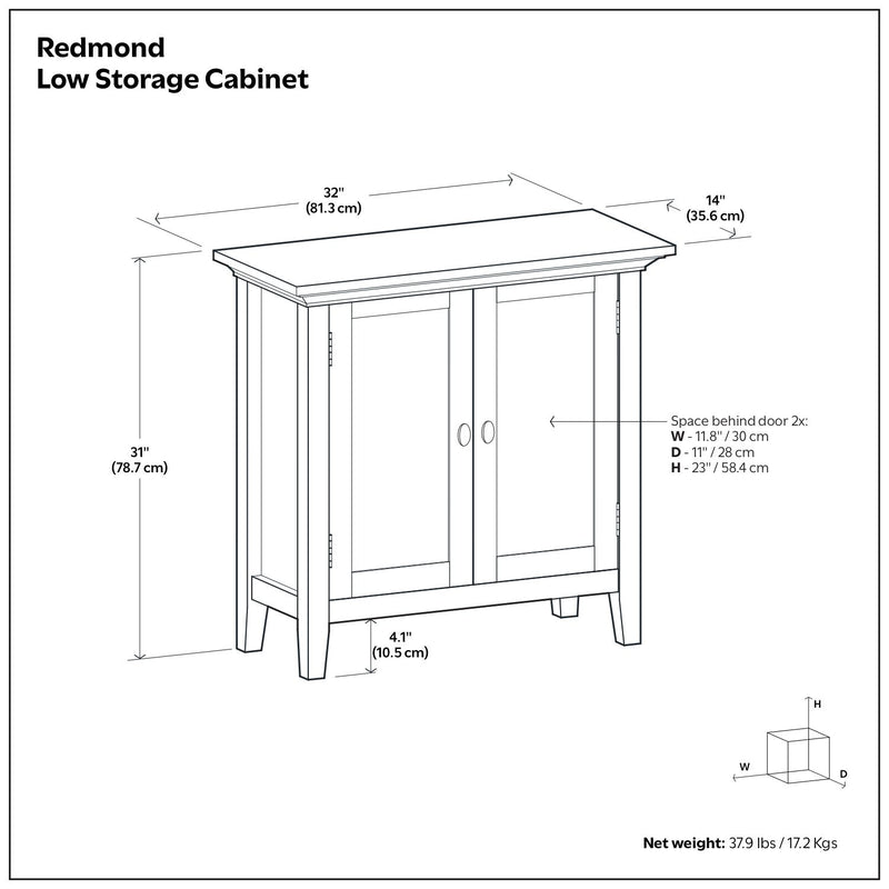 Redmond - Low Storage Cabinet - Hickory Brown