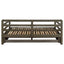 Twin Long 2 Drawer Daybed With Extendable Trundle, Storage Drawers, Fits Standard Mattress - Gray