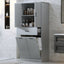 Modern Bathroom Storage Cabinet With Two Laundry Baskets, One Drawer, Adjustable Shelf
