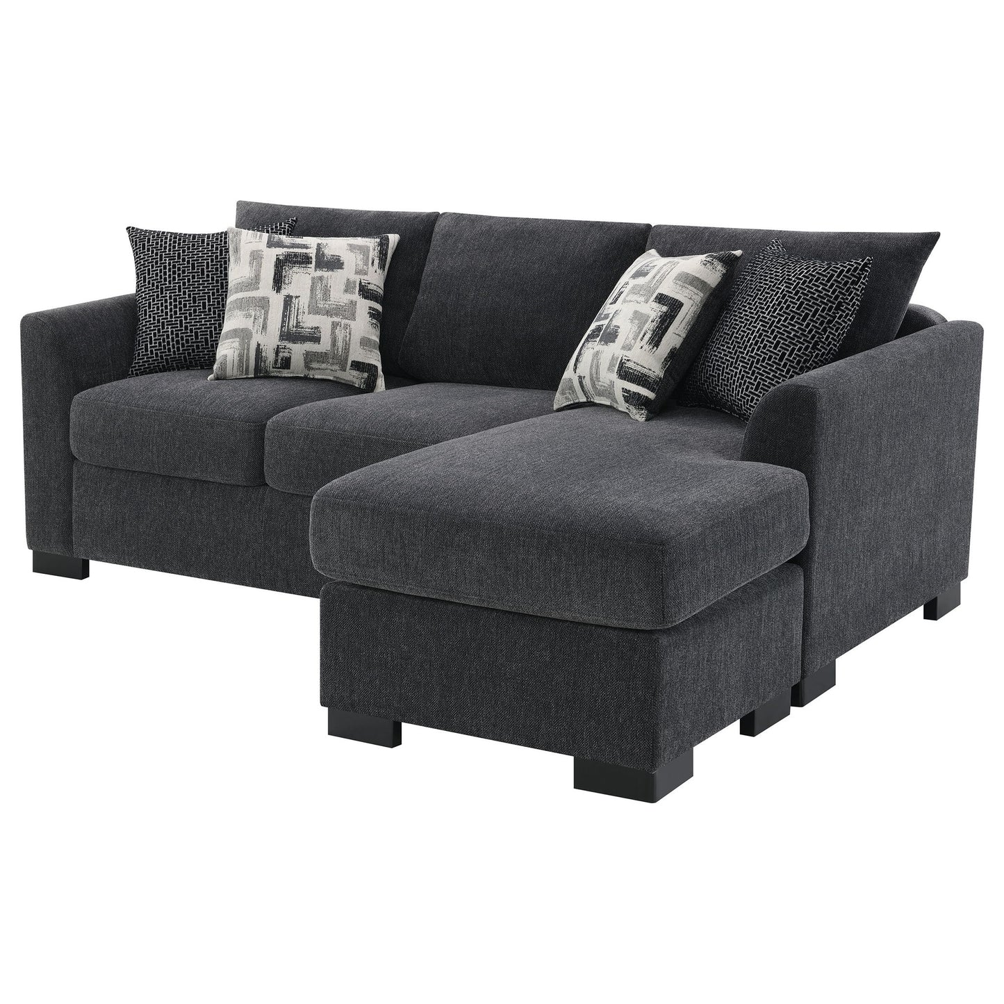 Pacheco - Upholstered Sleeper Sectional Chaise Sofa With Pocket Coils And Reversible Cushions - Dark Gray