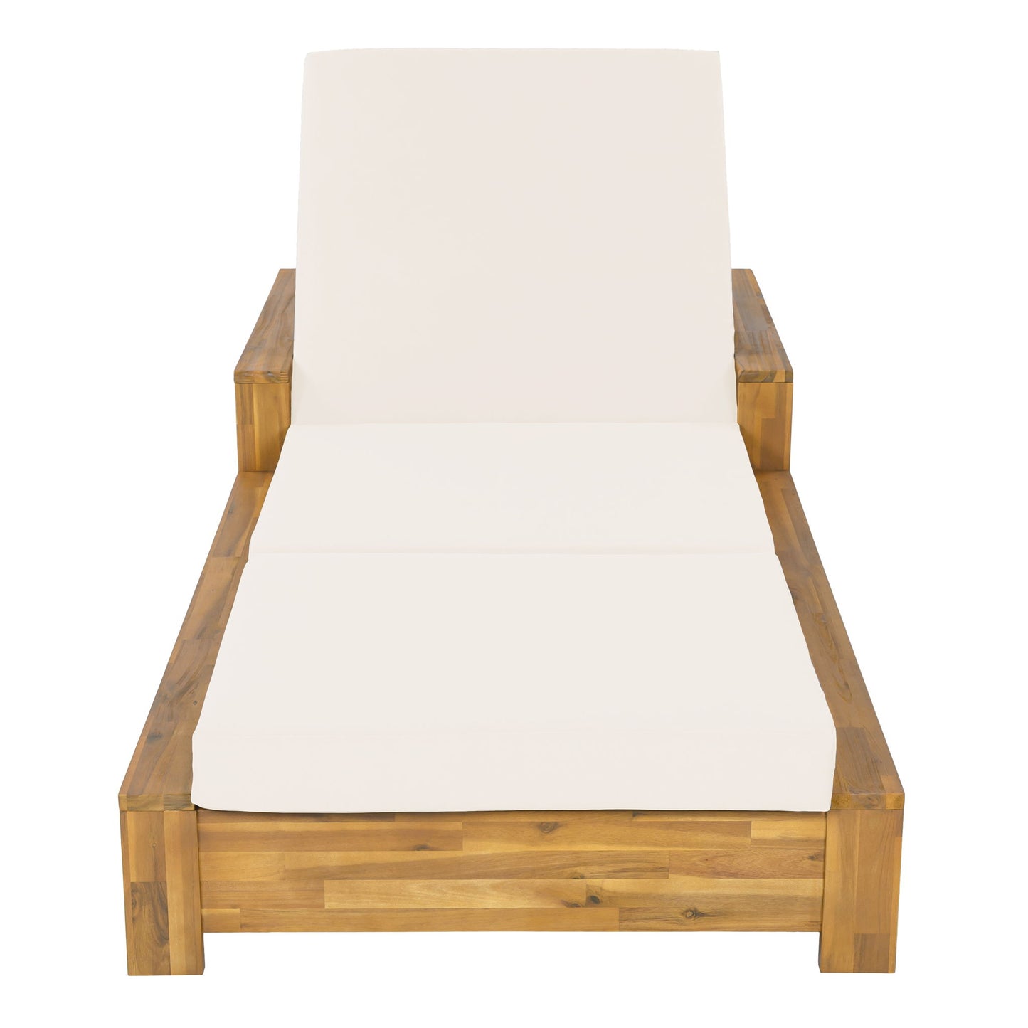 Chaise Lounge With 3 Fold Cushion Set, 3 Position Adjustable Backrest