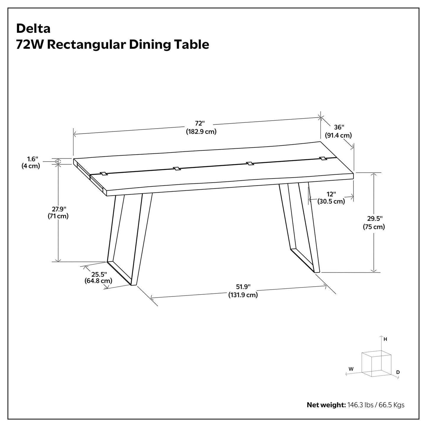 Delta - Handcrafted Dining Table