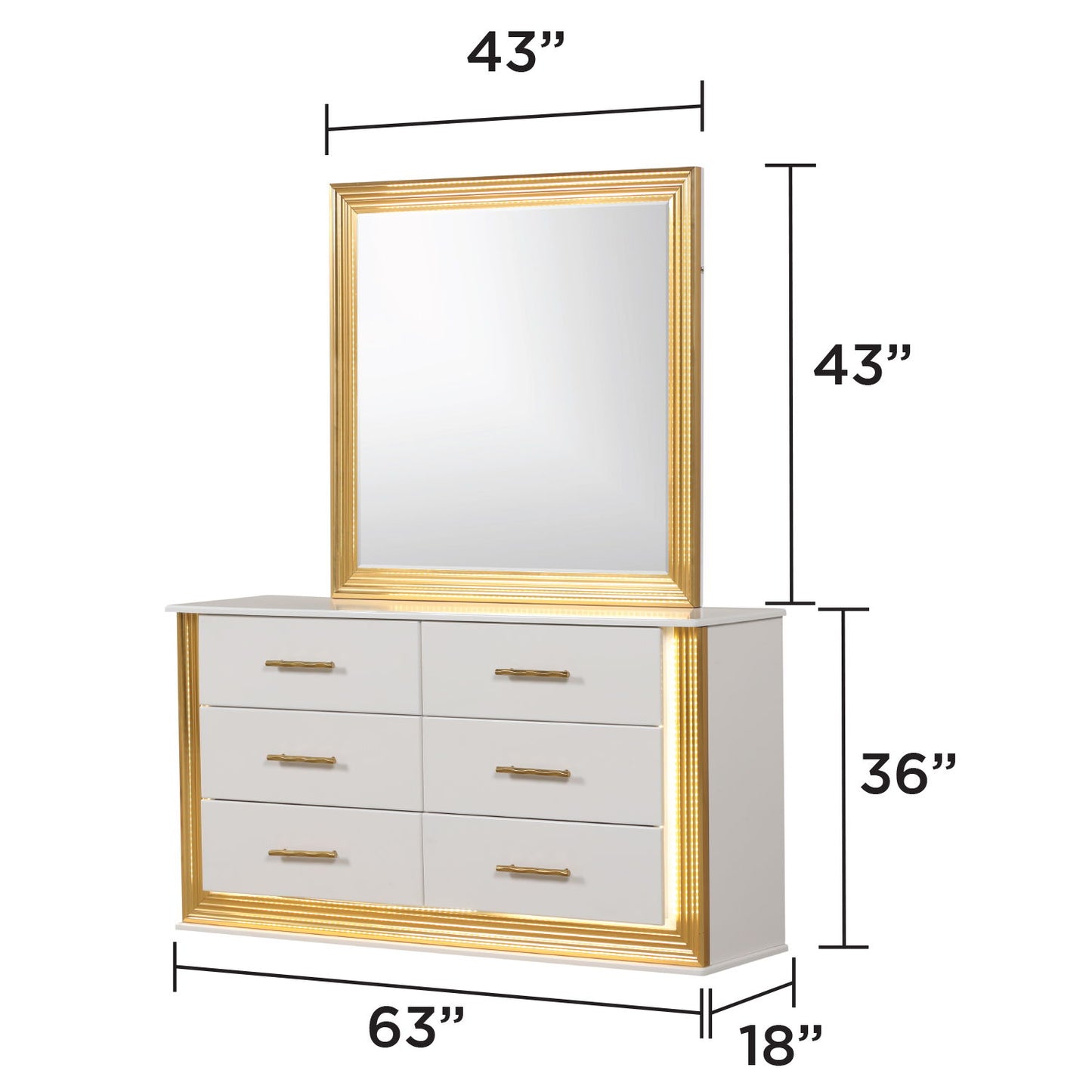 Obsession - 6 Drawer Dresser - White