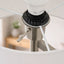 Horizon - Table Lamp With On / Off Switch Curved Base Linen Shade - Brushed Nickel / Silver / White
