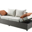 Salena - All Weather Wicker Patio Sofa & Ottoman With 2 Toss Pillows - Beige / Gray