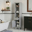 Tall Bathroom Storage Cabinet With Adjustable Shelves And 1 Drawer & Door