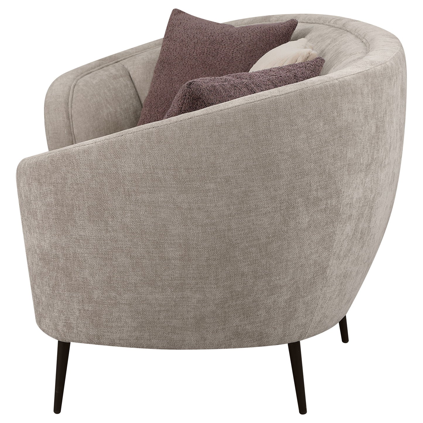 Aura - Upholstered Curved Sofa And Tapered Legs - Beige