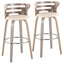 Cosini - Mid Century Modern Fixed Height, Barstool With Swivel With Round Footrest (Set of 2)