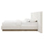 Muse - Queen Upholstered Platform Bed Frame - Ivory / Light Gray / Camel Oak