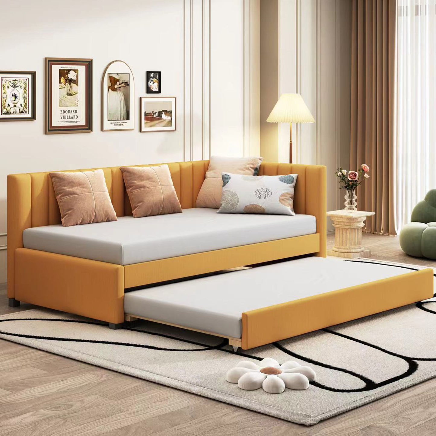 Upholstered Daybed, Sofa Bed Frame, No Box Spring Needed