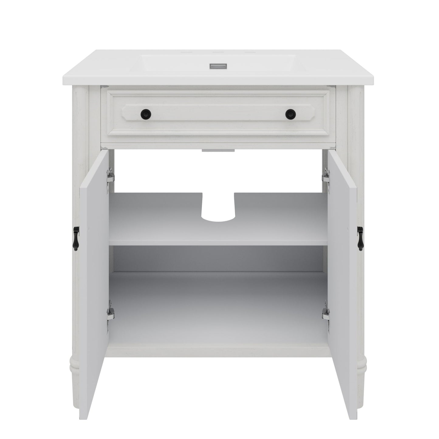 Vintage Bathroom Vanity With Sink, Rustic Cabinet With Soft Close Doors