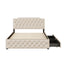 Upholstered Platform Bed With 2 Drawers And 2 Sets Of USB Ports On Each Side, Fabric