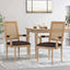 Upholstered Dining Chair With Cane Backrest
