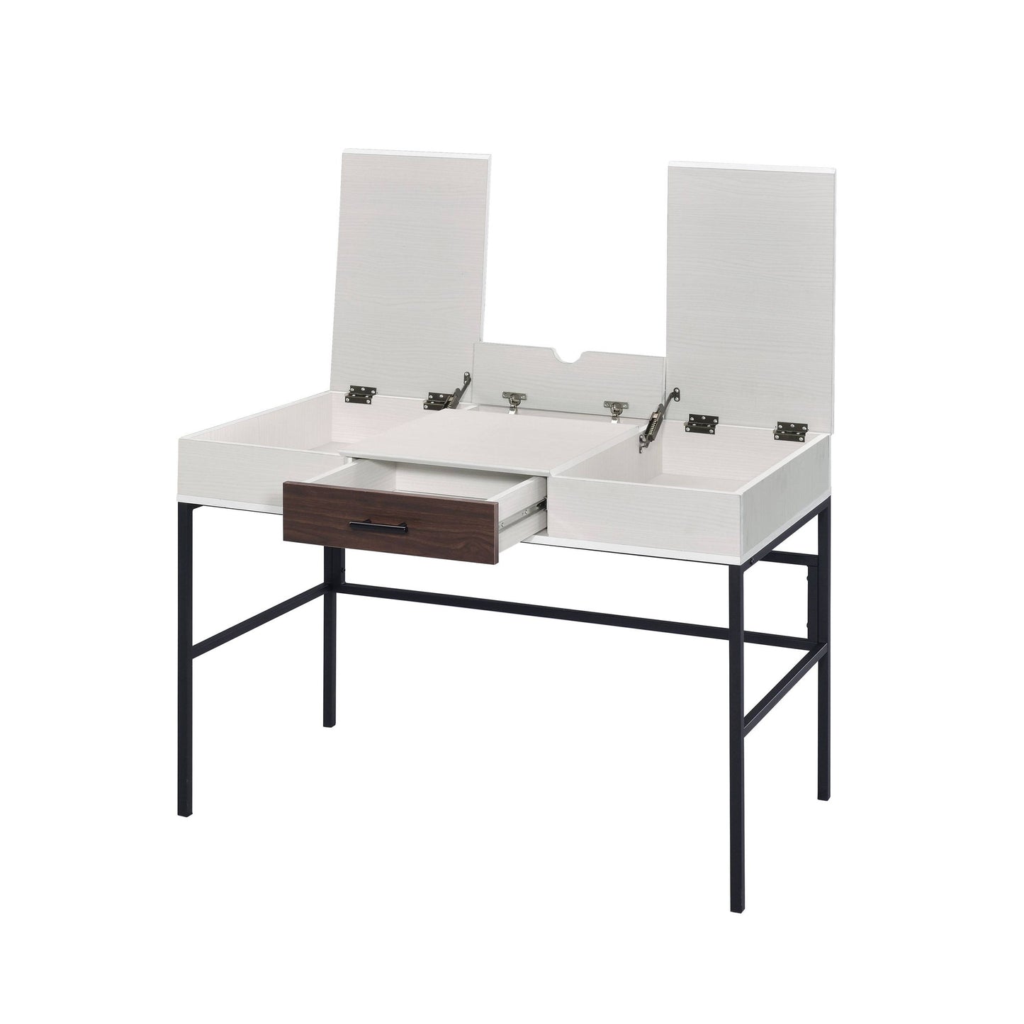 Verster - Writing Desk With USB - Black / Natural
