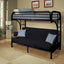 Eclipse - Twin Long Queen Futon Bunk Bed - Black