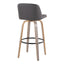 Toriano - Mid-Century Modern Fixed Height BarStool With Round Footrest (Set of 2)