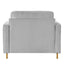 Accent Chair Upholstered Single Sofa With Square Arms, Sewn Pillow Back For Living Room