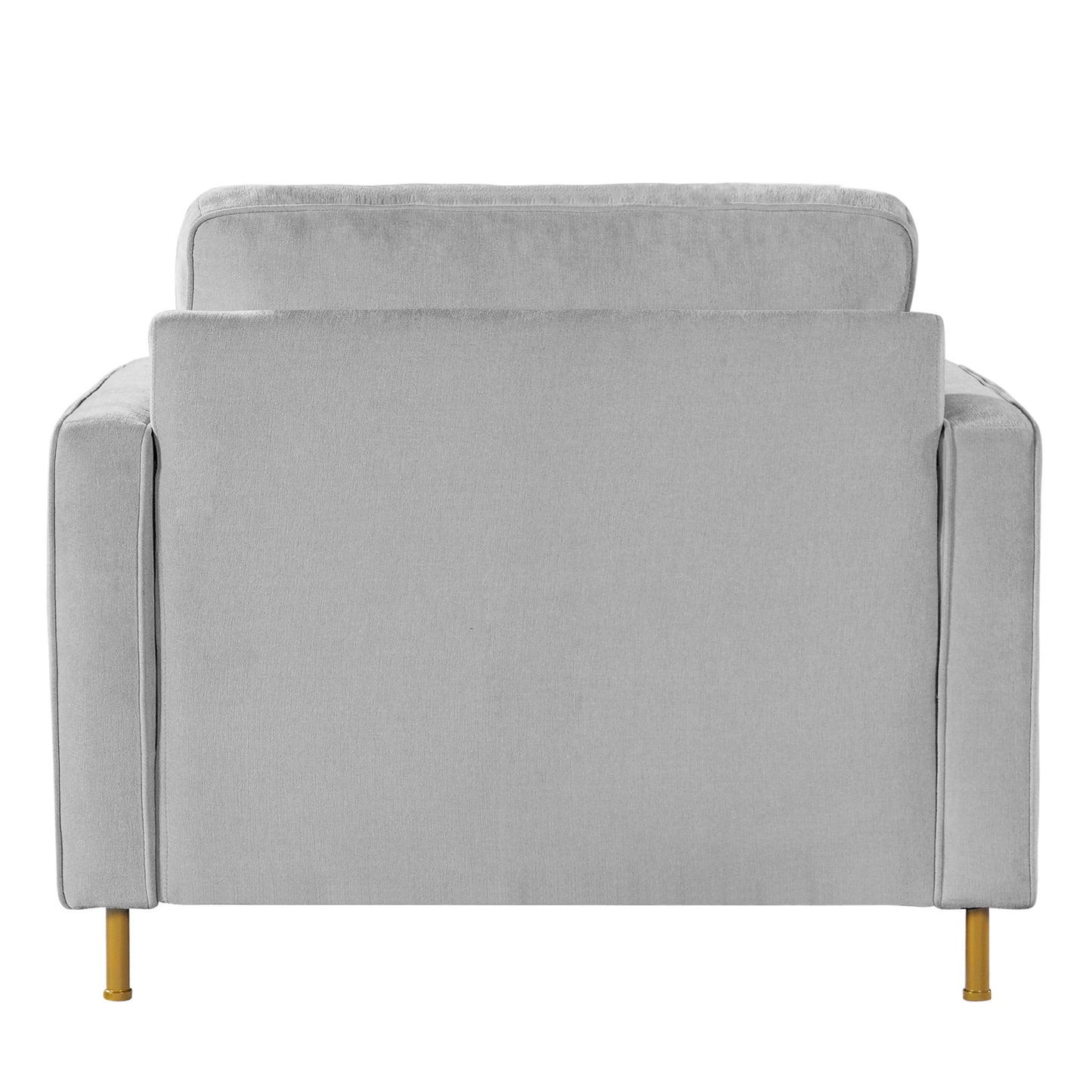 Accent Chair Upholstered Single Sofa With Square Arms, Sewn Pillow Back For Living Room
