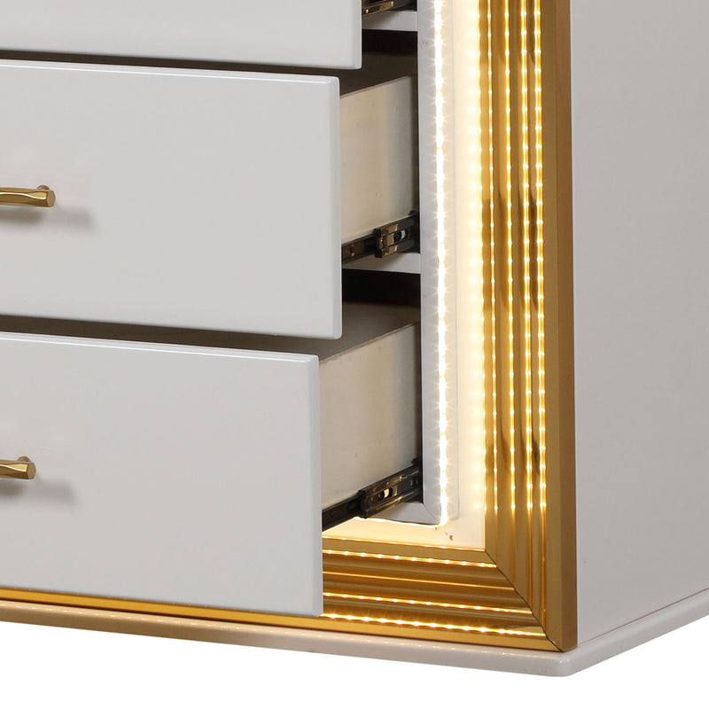 Obsession - 5 Drawer LED Chest - White